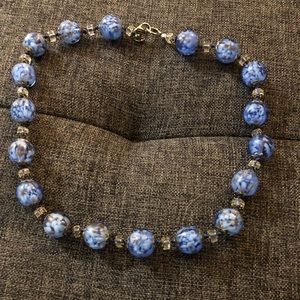Glass blue necklace